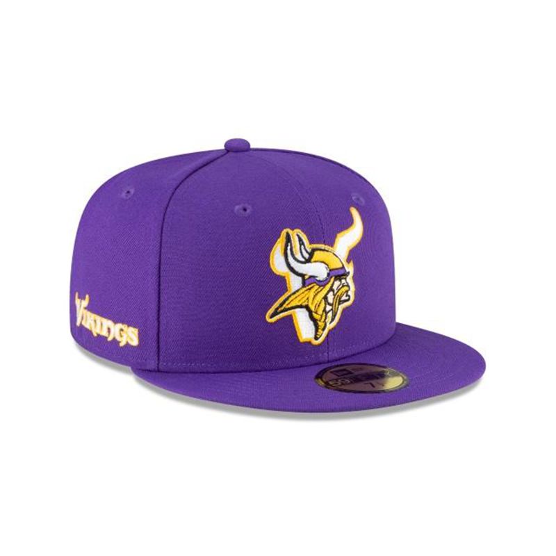 NFL Minnesota Vikings Logo Mix 59Fifty Fitted (ORE6632) - Purple New Era Caps